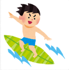 サーフィンをする男性